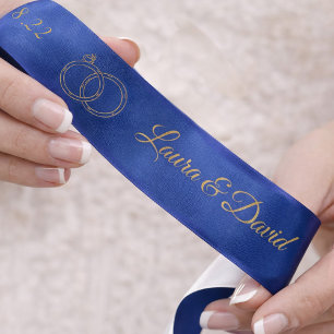 Navy Blue Wedding Persoonlijke naam Ribbon Lint