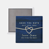 Navy Blue Wedding Save the Date Invitation Magnet Magneet (Voorkant / Achterkant)