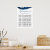 Navy Blue Wedding Seating Chart | Agate Poster (Keuken)