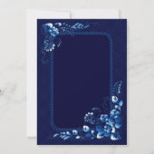 Navy Blue Wedding Uitnodiging (Achterkant)