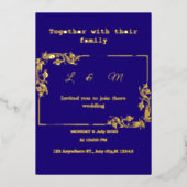 Navy Blue Wedding Uitnodiging (Voorkant)