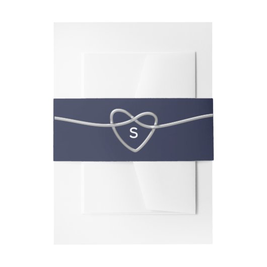 Navy Blue Wedding Uitnodigingen Wikkel (Voorkant Voorbeeld)