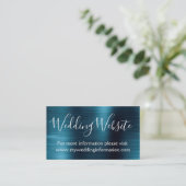 Navy Blue Wedding Website Kaart Insert (Staand voorkant)