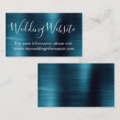 Navy Blue Wedding Website Kaart Insert (Voorkant / Achterkant)