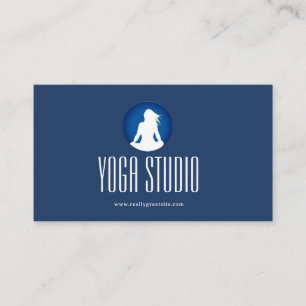 Navy Blue Wellness Yoga Studio Carte de visite