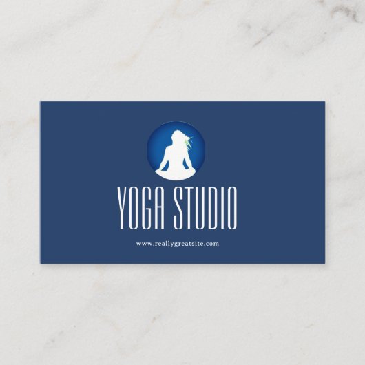 Navy Blue Wellness Yoga Studio Visitekaartje (Voorkant)