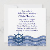 Navy Blue Whale Baby shower Kaart (Achterkant)