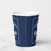 Navy Blue White Afstuderen aangepaste afstudeerfee Papieren Bekers (Rechts)