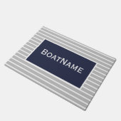 Navy Blue & White Boat Name Doormat Deurmat (Schuin)