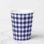 Navy Blue White Buffalo Check Papieren Bekers (Rechts)