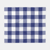 Navy Blue White Buffalo Plaid Boerderij Fleece Deken (Voorkant (Horizontaal))