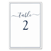 Navy Blue White Calligraphy Script Elegant Wedding Kaart (Achterkant)