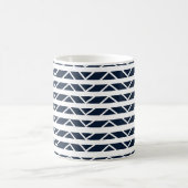 Navy Blue White Chevron Pattern Koffiemok (Center)