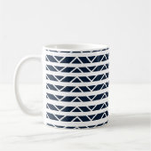 Navy Blue White Chevron Pattern Koffiemok (Links)