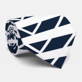 Navy Blue White Chevron Pattern Stropdas (Opgerold)