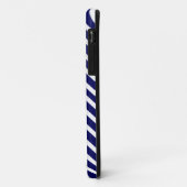 Navy Blue White Chevron Stripe iPhone 5 Hoesje (Achterkant/links)