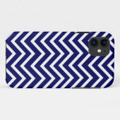 Navy Blue White Chevron Stripe iPhone 5 Hoesje (Achterkant (horizontaal))