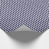 Navy Blue White Chevron Zig-Zag Pattern Cadeaupapier (Hoek)