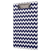 Navy Blue White Chevron Zig-Zag Pattern Klembord (Links)