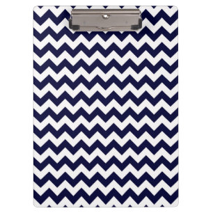 Navy Blue White Chevron Zig-Zag Pattern Klembord