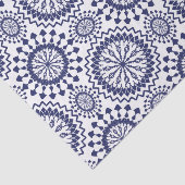 Navy Blue White Circle Patroon Tissuepapier (Detail)
