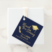 Navy Blue White Class of 2025 Dank u Afstuderen Bedankjes Labels (In situ)