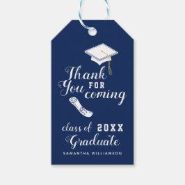 Navy Blue White Class van 2025 Afstuderen Dank U Cadeaulabel