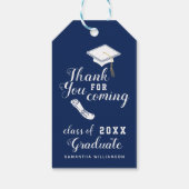 Navy Blue White Class van 2025 Afstuderen Dank U Cadeaulabel (Achterkant)