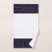 Navy Blue White Classic Monogram Bath-handdoekset Bad Handdoek (Handdoek)