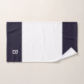 Navy Blue White Classic Monogram Bath-handdoekset Bad Handdoek (Handdoek)