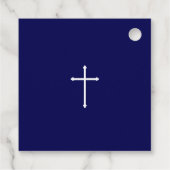 Navy Blue White Cross Dank je Label (Achterkant)