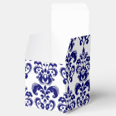 Navy Blue, White  Damask Pattern 2 Bedankdoosjes (Geopend)