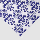 Navy Blue, White  Damask Pattern 2 Tissuepapier (Detail)