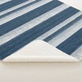 Navy Blue White Denim Jean Stripes Kerstmis Sherpa Deken (3/4)