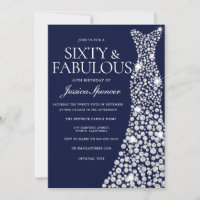 Navy Blue White Dress 60th Fabulous Birthday Party