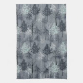 Navy Blue White en Faux Glitter Bomen Theedoek (Verticaal)