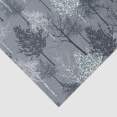 Navy Blue White en Faux Glitter Bomen Tissuepapier (Detail)