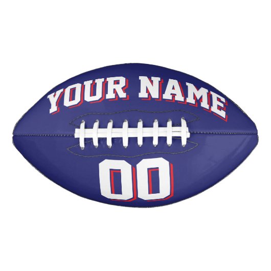 NAVY BLUE WHITE EN RED Custom Football (Voorkant)