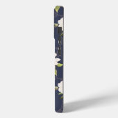 Navy Blue White Floral Monogram Case-Mate iPhone Case (Achterkant / Links)