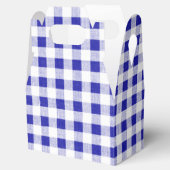 Navy Blue White Gingham Pattern Bedankdoosjes (Geopend)