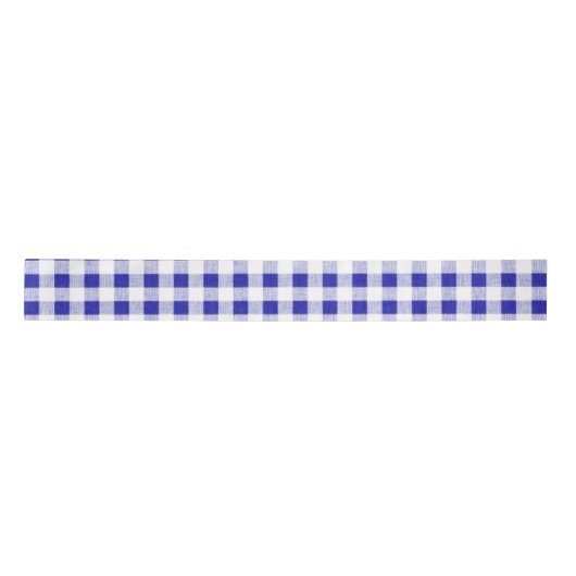 Navy Blue White Gingham Pattern Lint (Voorkant)