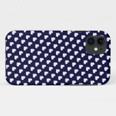 Navy Blue & White Heart Pattern iPhone 5 Hoesje (Achterkant (horizontaal))