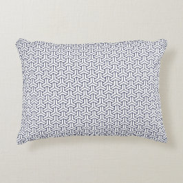  Navy Blue White Japan Bishamon Pattern Accent Kussen