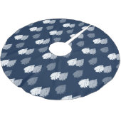 Navy Blue White-kerstboompatroon Kerstboom Rok (Gekanteld)