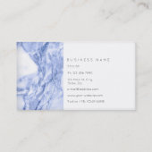 Navy Blue White Marble Vip Abstract Visitekaartje (Achterkant)