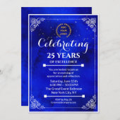 Navy Blue & White Milestone Business Event Uitnodi Kaart (Voorkant / Achterkant)