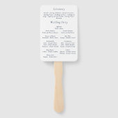 Navy Blue White Minimal Simple Floral Program Handwaaier (Achterkant)