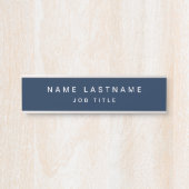 Navy Blue White Modern Elegant Professional Classy Deurbordje (Voorkant)
