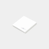 Navy Blue White Modern Script Girly Monogram Naam Post-it® Notes (Schuin)
