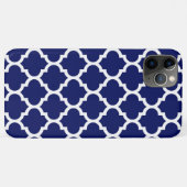 Navy Blue White Moroccan Quatrefoil Pattern #5 Case-Mate iPhone Case (Achterkant (horizontaal))